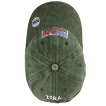 Load image into Gallery viewer, USA Flag Embroidered Baseball Cap - Olive Green