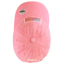Load image into Gallery viewer, USA Flag Embroidered Baseball Cap - Pink