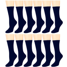 Load image into Gallery viewer, 12-Pack Women's Crew Socks Navy