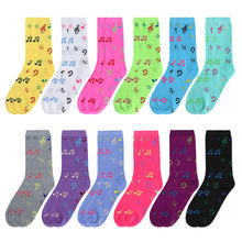 Load image into Gallery viewer, 12-Pack Women's Crew Socks - Musical Note